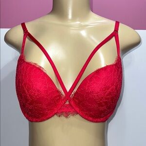 Victoria's‎ Secret Red Lace Strappy Bra zs 34C